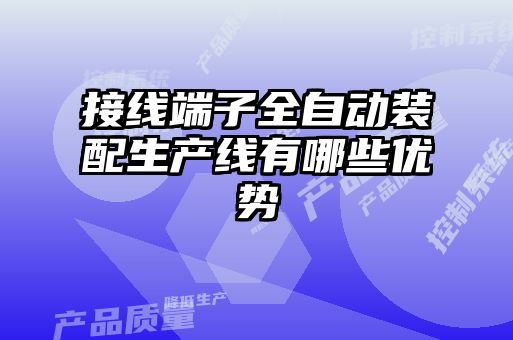 接線端子全自動裝配生產線有哪些優勢
