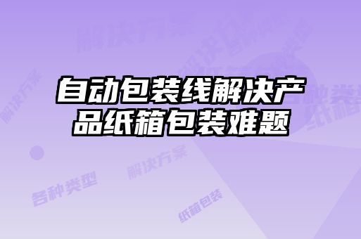 自動包裝線解決產品紙箱包裝難題