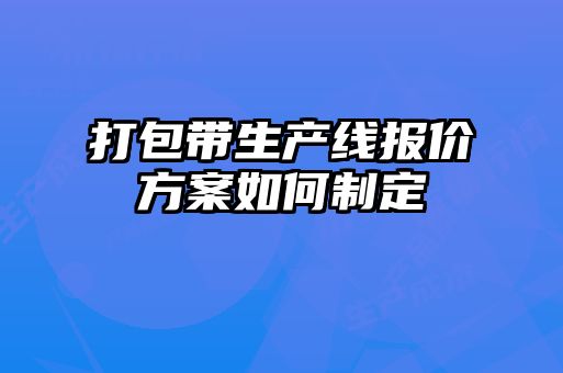 打包帶生產(chǎn)線報價方案如何制定