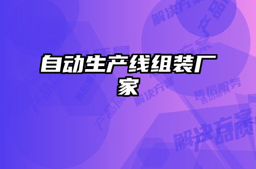 自動生產線組裝廠家