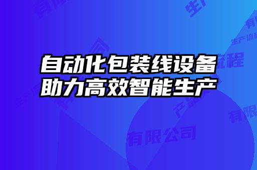 自動化包裝線設(shè)備助力高效智能生產(chǎn)