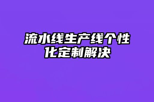 流水線生產線個性化定制解決